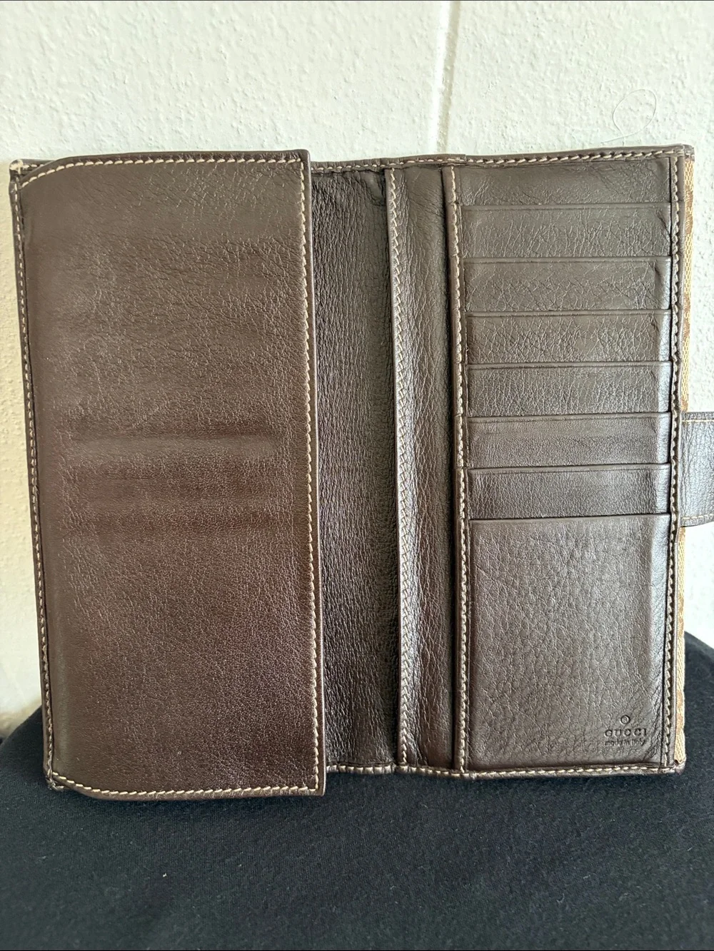 Gucci Beige and Brown GG Canvas Continental Wallet